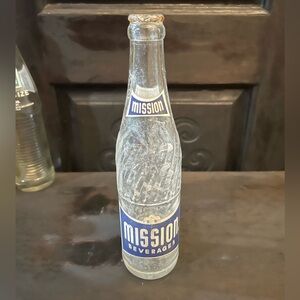 Mission Beverages Vintage Glass Bottle - Blue